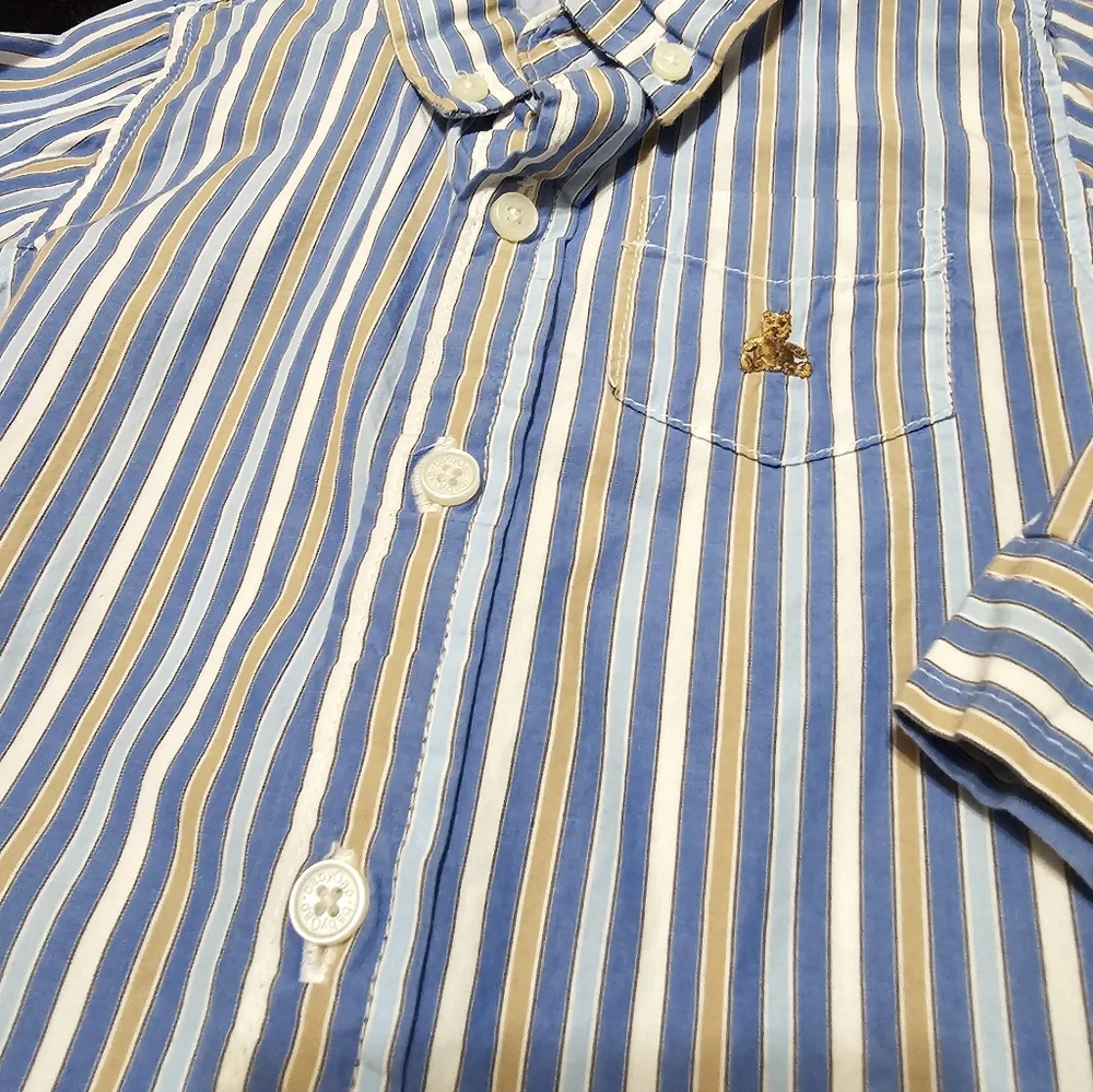 Y2K Baby Gap 12–18M Dress Shirt‎ & Brown Pants Outfit Set NWT Brannan Bear